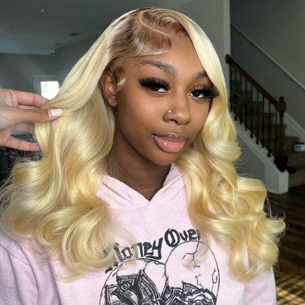 Firieya Ombre Color Wig #4/613 Body Wave Human Hair Lace Front Wig 200% Denisty