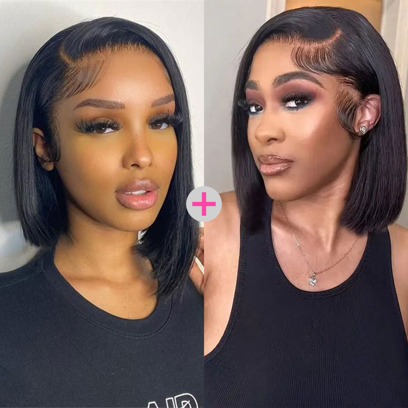 2 Wigs = $129 | 10" 13x4 Straight Bob Wig & 10" 13x4 Straight Bob Wig
