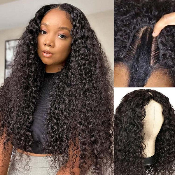 Firieya U Part Wigs For Women Brazilian Human Hair Water Wave U Part Wig