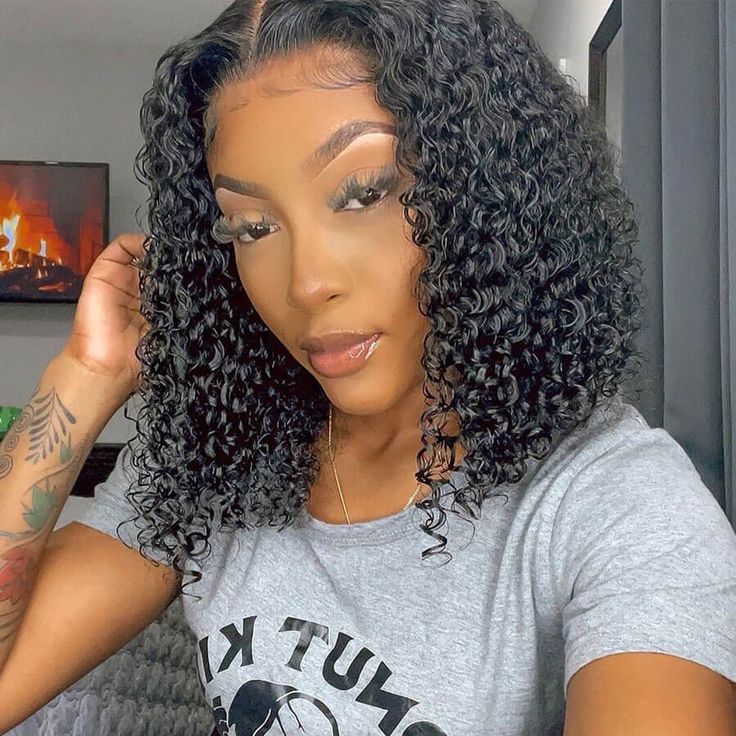 Firieya 5x5 Glueless HD Lace Wig Jerry Curly Short Bob Human Hair Wig
