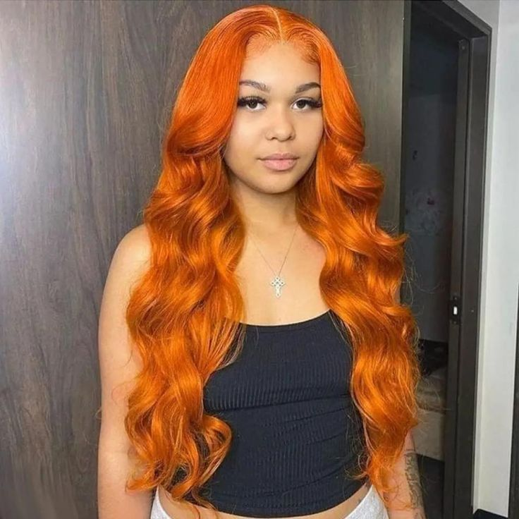 [Flash Sale] Orange Ginger 13×4 Lace Front Wig Ginger Body Wave 13×4 HD Lace Frontal Wig