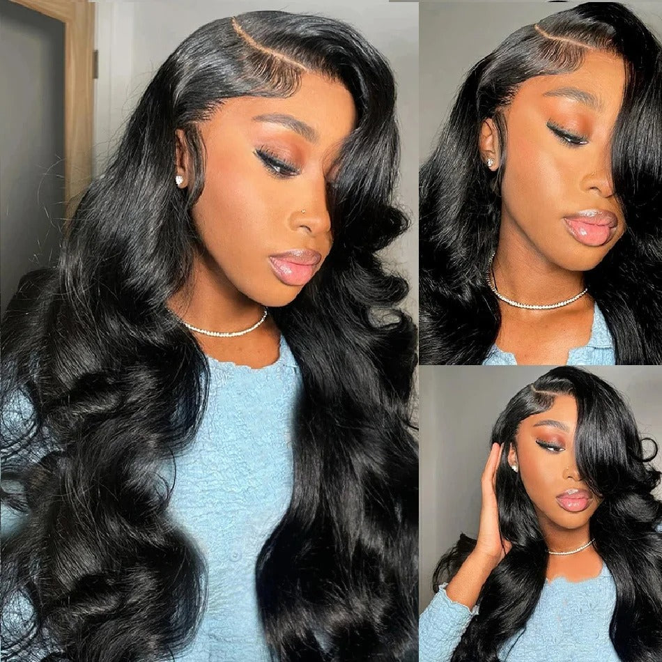 300% Density Bold Bounce Body Wave Hair 13x4 HD Transparent Lace Front Wigs Body Wave Human Hair Glueless Frontal Wig For Women