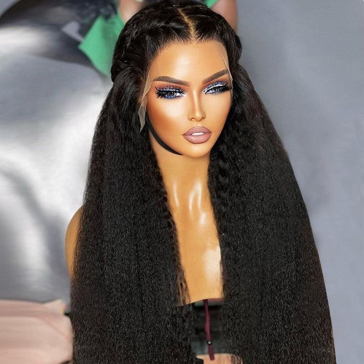 Firieya 13x4 HD Lace Front Wig Kinky Straight Wig Pre Plucked Real HD Lace Human Hair Wigs