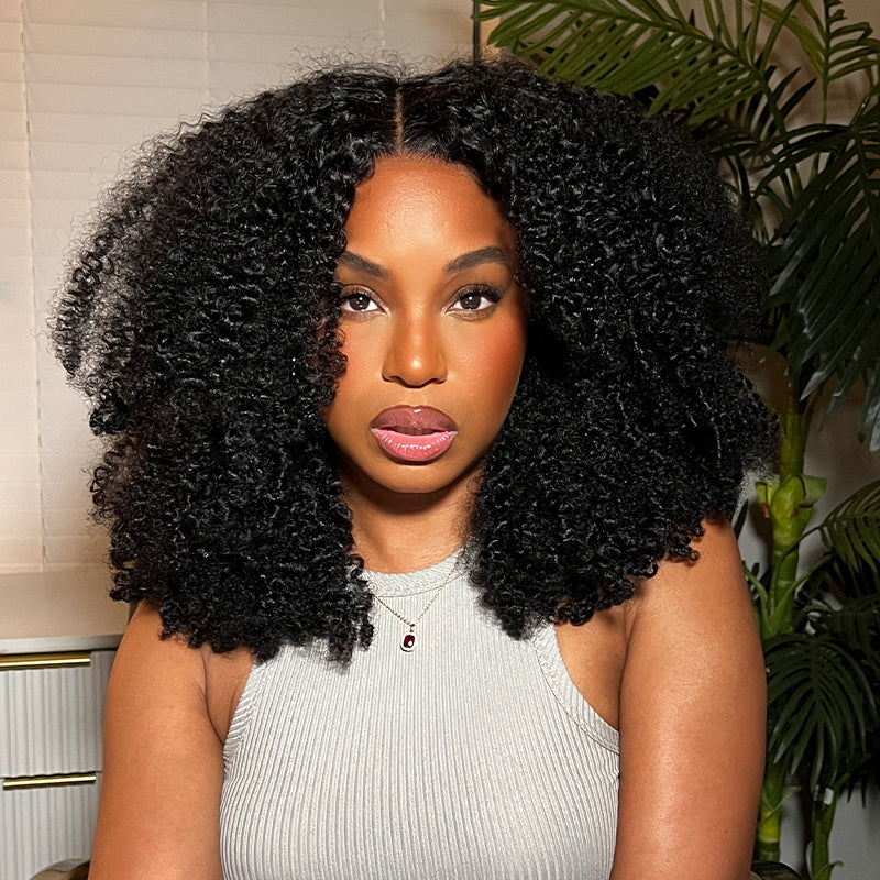 [Flash Sale]13x6 Transparent Full Lace Kinky Curly Wig Pre Plucked Real HD Lace Wig