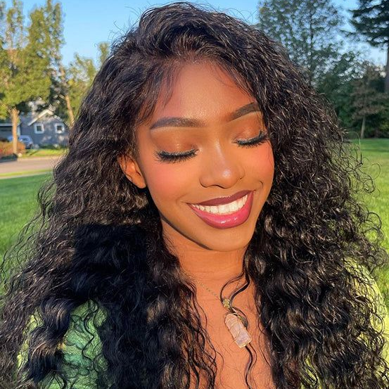 Firieya 7x5 Wear and Go Glueless HD Lace Front Wig Water Wave Wig Pre Plucked Real HD Lace Human Hair Wigs