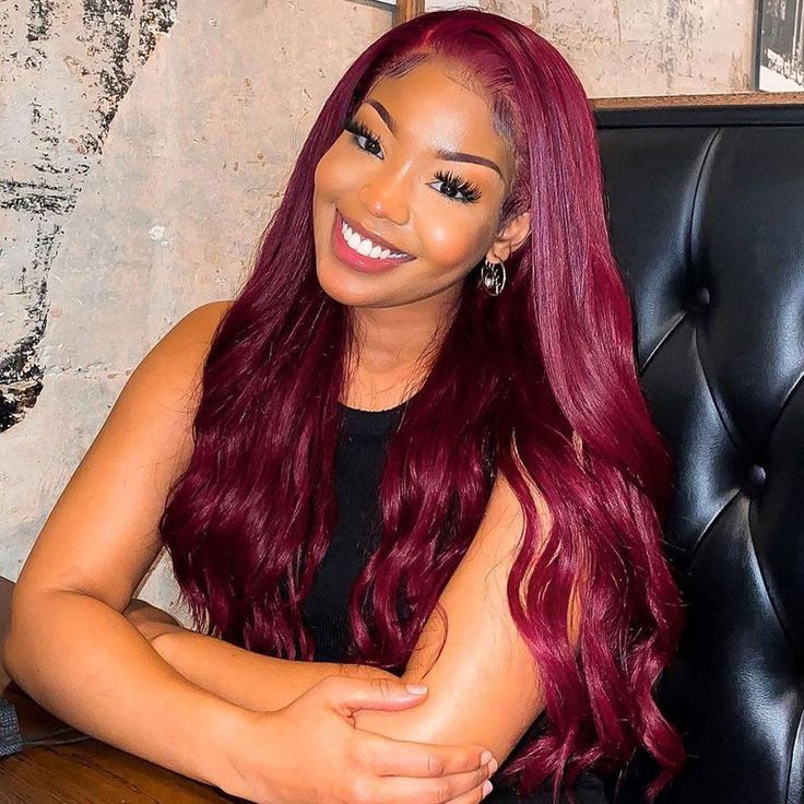 Firieya 99J Burgundy Wigs Body Wave Glueless Human Hair Wigs 4x4 Tansparent Lace Closure Wig