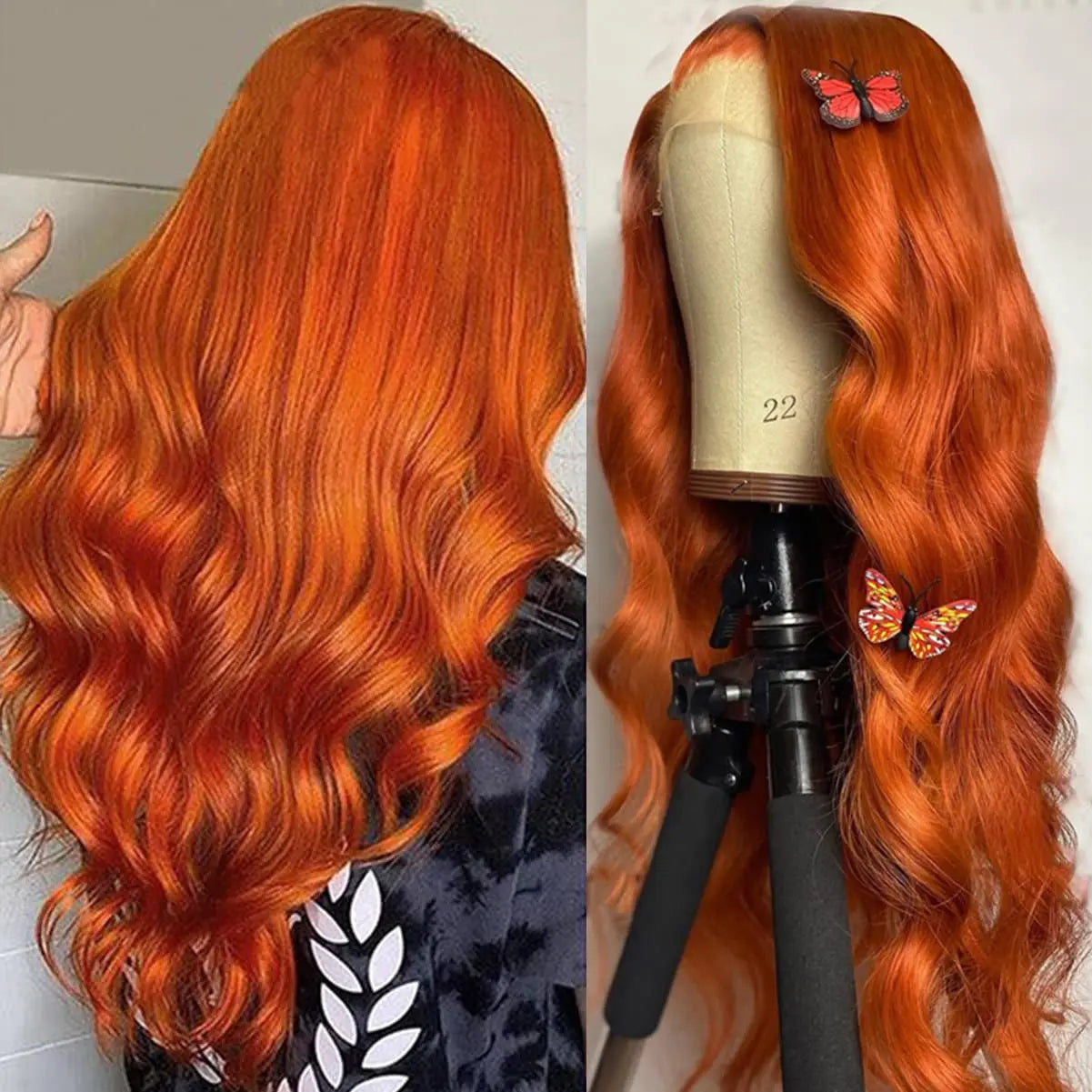 [Flash Sale] Orange Ginger 13×4 Lace Front Wig Ginger Body Wave 13×4 HD Lace Frontal Wig