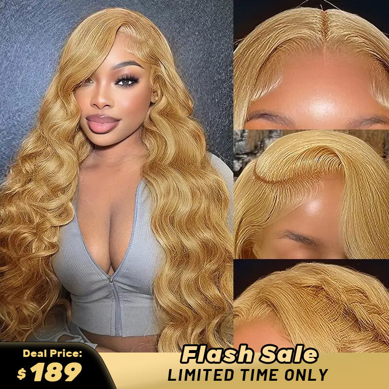 [Flash Sale]Honey Blonde Body Wave Wig 13x6 Lace Front Wig Glueless Wigs