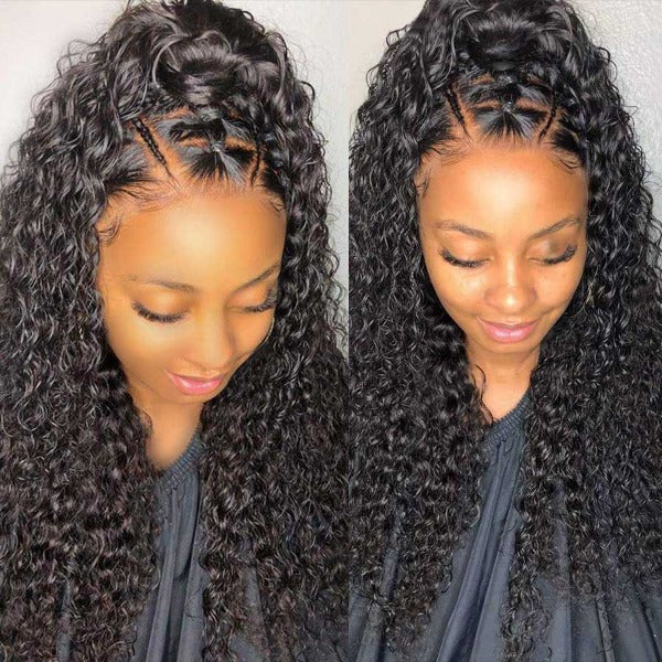 Firieya 13x6 Transparent Full Lace Kinky Curly Wig Pre Plucked Real HD Lace Human Hair Wigs