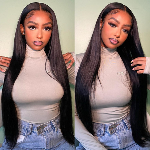 Firieya Hair Top Sale 13x6 HD Full Lace Front Wig Straight Human Hair with Pre Plucked Hairline