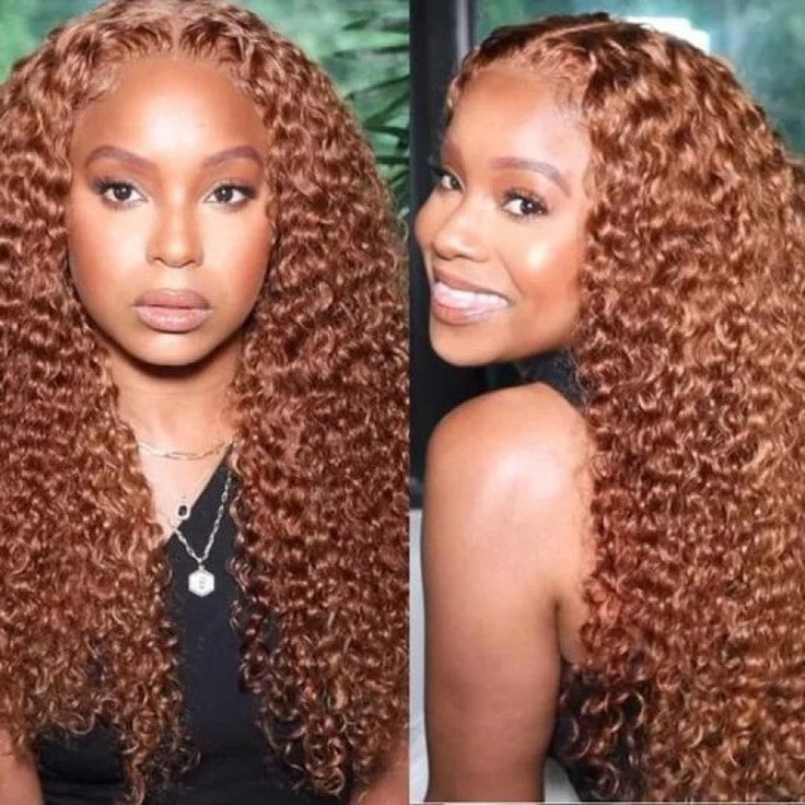 Firieya Blonde Brown #30 Jerry Curly Colored Human Hair Lace Frontal Wig 13x4 HD Lace Blonde Curly Wig