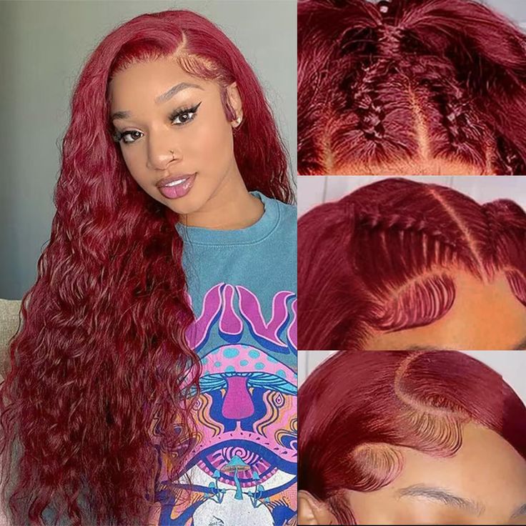 2 Wigs = $279 | 26" 13x4 Straight #99J Colored Wig & 24" 13x4 #99J Jerry Curly Wig