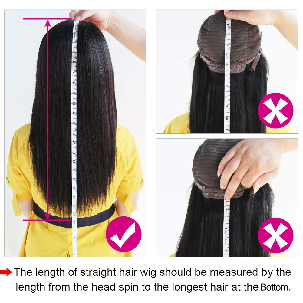 Firieya U Part Human Hair Wigs for Black Women Straight Beginner Friendly Unprocessed Virgin Human Hair Wig Glueless Hair Natural Color