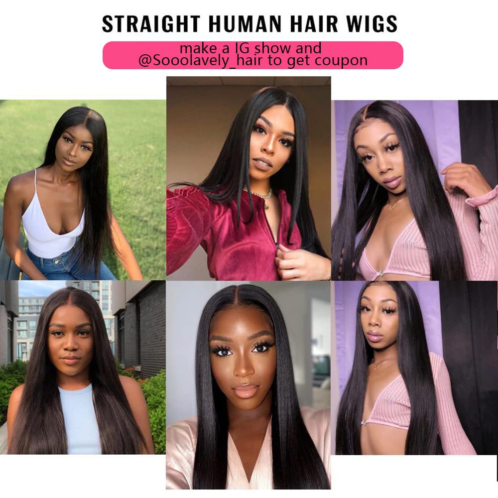 Firieya U Part Human Hair Wigs for Black Women Straight Beginner Friendly Unprocessed Virgin Human Hair Wig Glueless Hair Natural Color