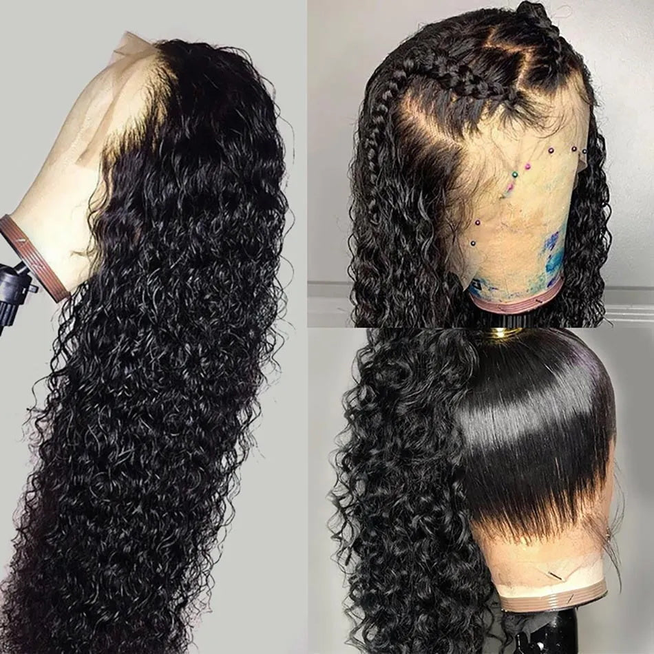 Firieya 360 Transparent Lace Kinky Curly Wig Pre Front Wig Pre Plucked Real HD Lace Human Hair Wigs