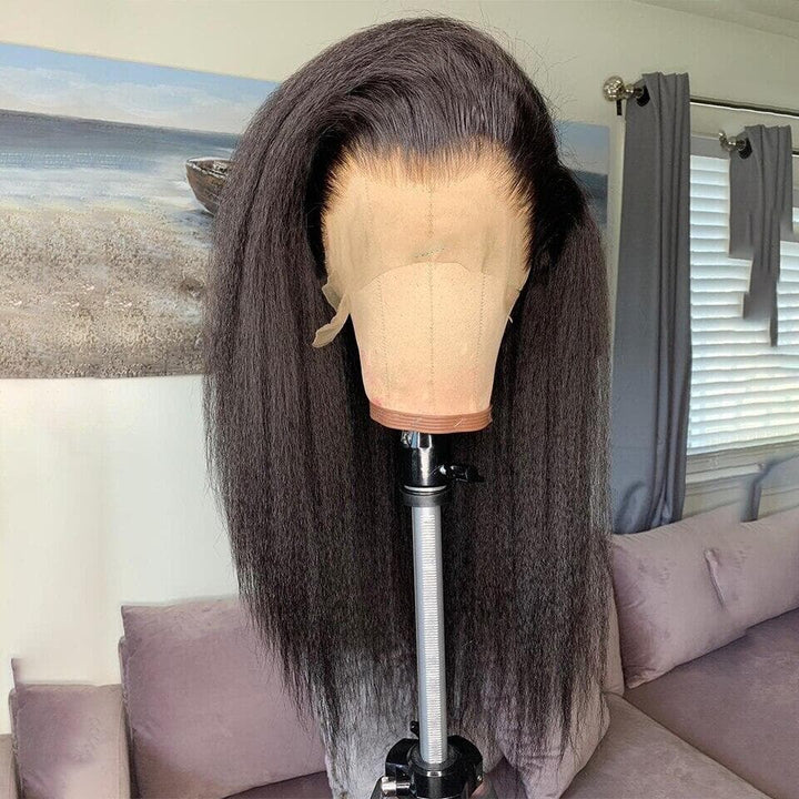 Firieya 360 HD Transparent Lace Frontal Wigs Yaki Straight Human Hair Wigs For Women