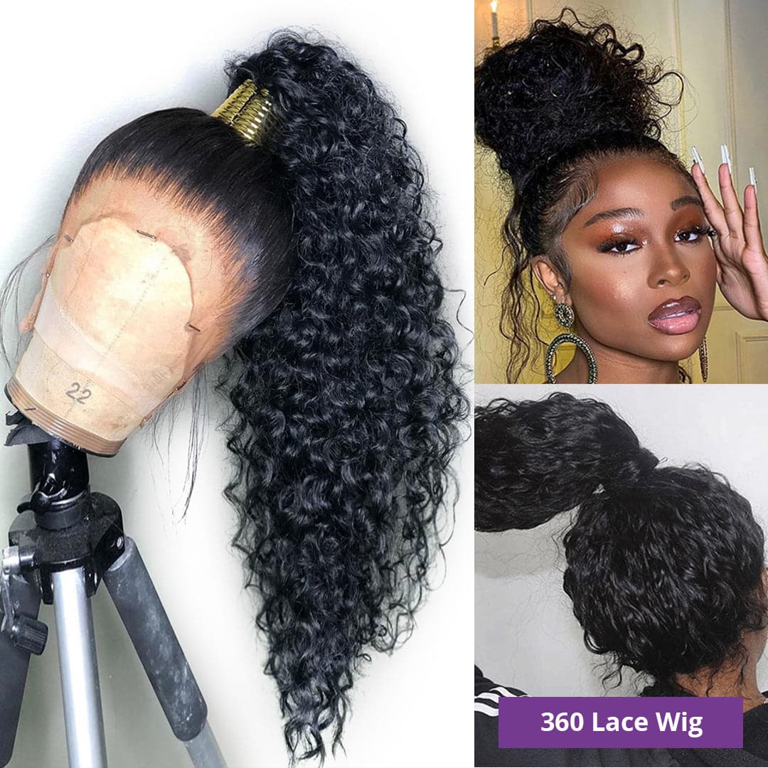 Firieya 360 HD Transparent Lace Front Wig Water Wave Wig Pre Plucked Real HD Lace Human Hair Wigs