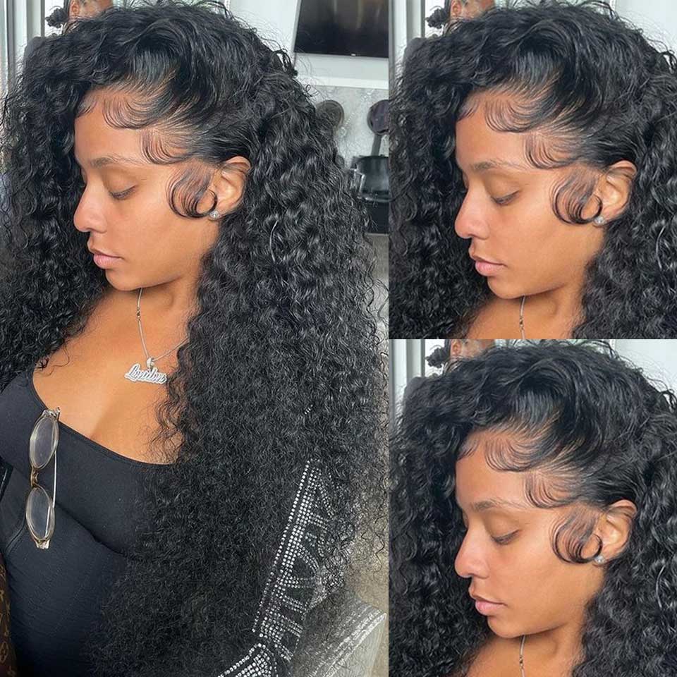Firieya 360 HD Transparent Lace Front Wig Water Wave Wig Pre Plucked Real HD Lace Human Hair Wigs