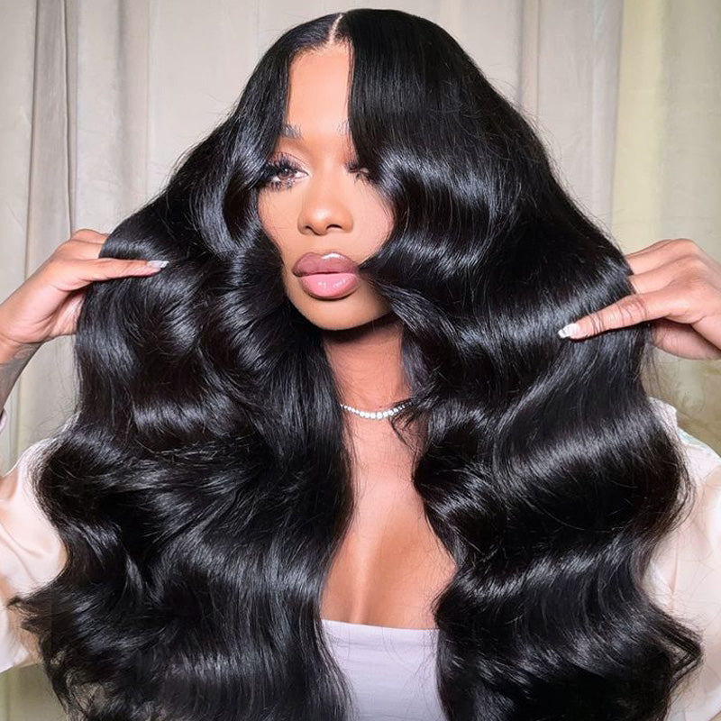 Firieya Affordable #1 Jet Black Body Wave Wig 13x6 Lace Front Human Hair Wigs