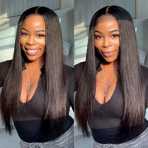 [Flash Sale] 4x4 HD Transparent Lace Wear and Go Straight Wig with Pre Cut Lace & Bleached Knots & Pre-plucked Hairline