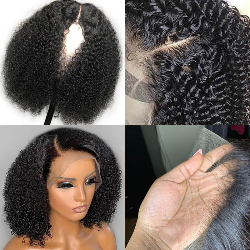 Firieya HD Lace Glueless 4x4 Closure Wig Pre Plucked Kinky Curly Invisible Lace Closure Human Hair Wigs