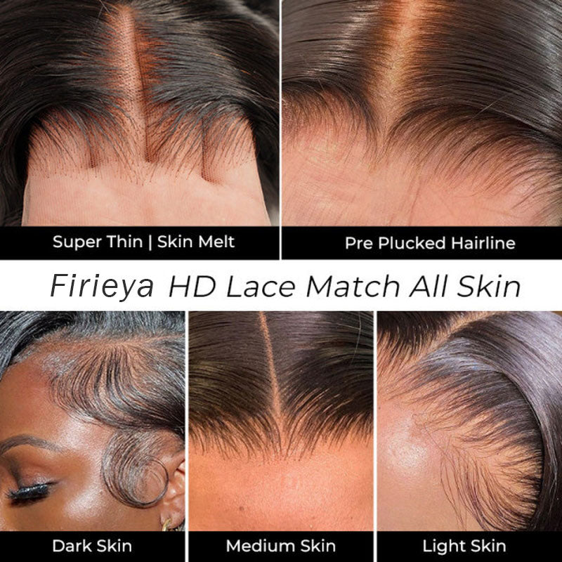 Firieya Undetectable 13X6 Transparent Lace Front Wigs Deep Curly Wigs Pre plucked Hairline