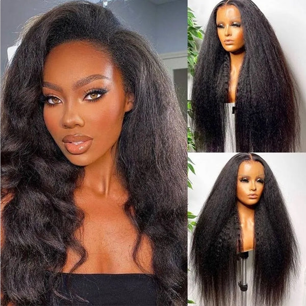 Firieya 5x5 HD Lace Closure Wig Kinky Straight Wig Pre Plucked Real HD Lace Human Hair Wigs