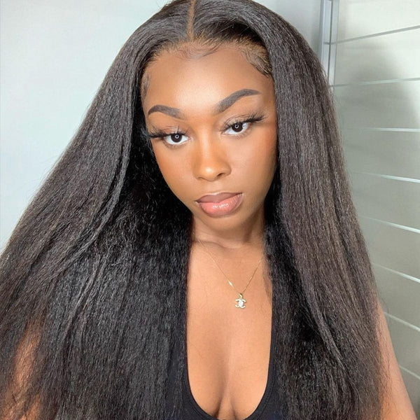 Firieya 5x5 HD Lace Closure Wig Kinky Straight Wig Pre Plucked Real HD Lace Human Hair Wigs