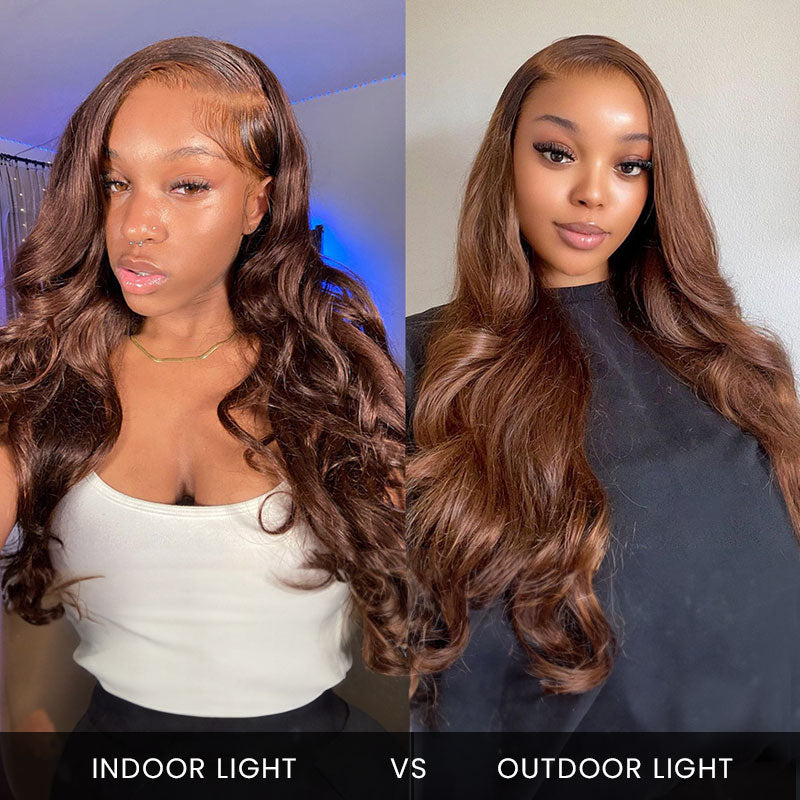 Firieya Chocolate Brown 5x5 Lace Closure Wig Human Hair Pre Plucked Body Wave Wig Human Hair with Baby Hair