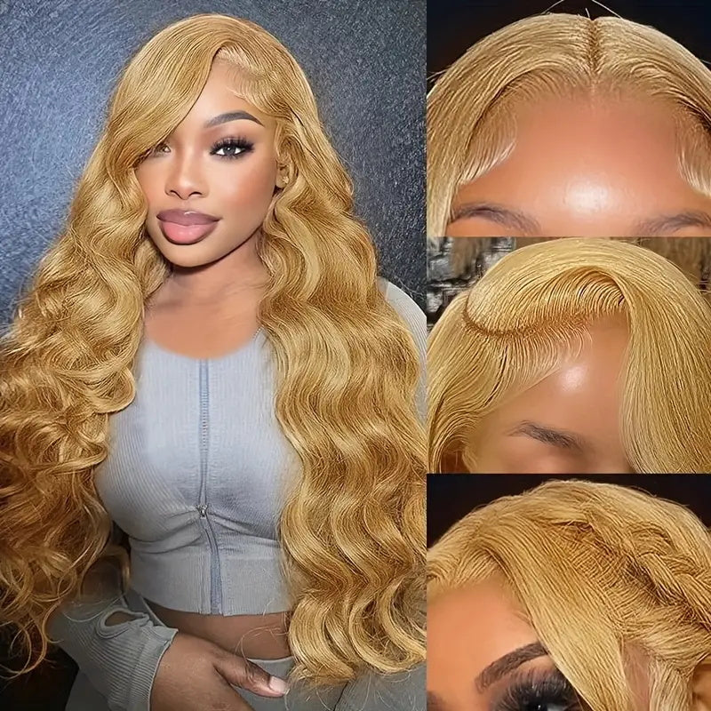 Firieya Honey Blonde Body Wave Wig 5x5 Lace Closure Wig Glueless Wigs for Women Human Hair Wig