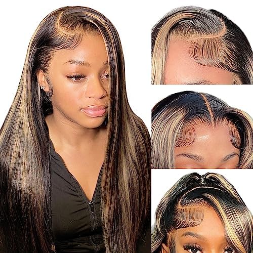[Flash Sale] 1B/27 Highlight Ombre Lace Front Wigs 13x4 Straight Lace Frontal Wig Human Hair Wig