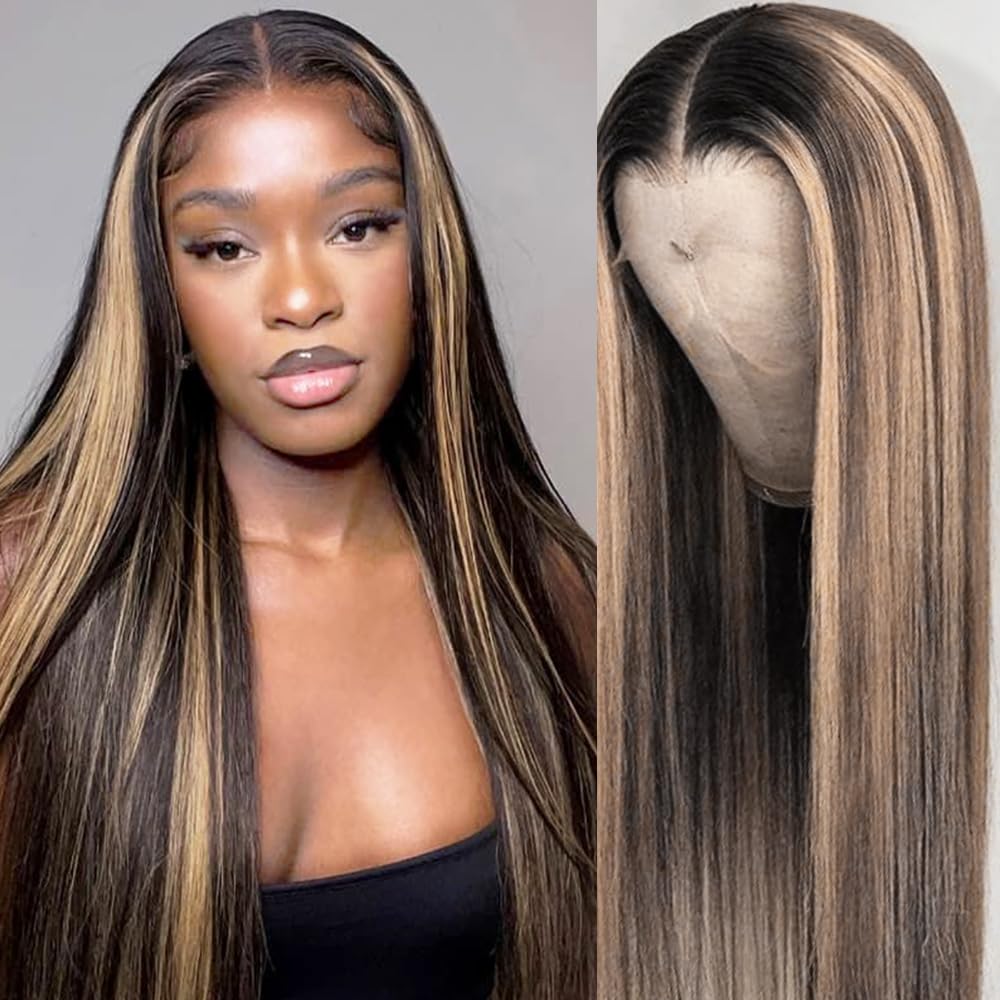 [Flash Sale] 1B/27 Highlight Ombre Lace Front Wigs 13x4 Straight Lace Frontal Wig Human Hair Wig