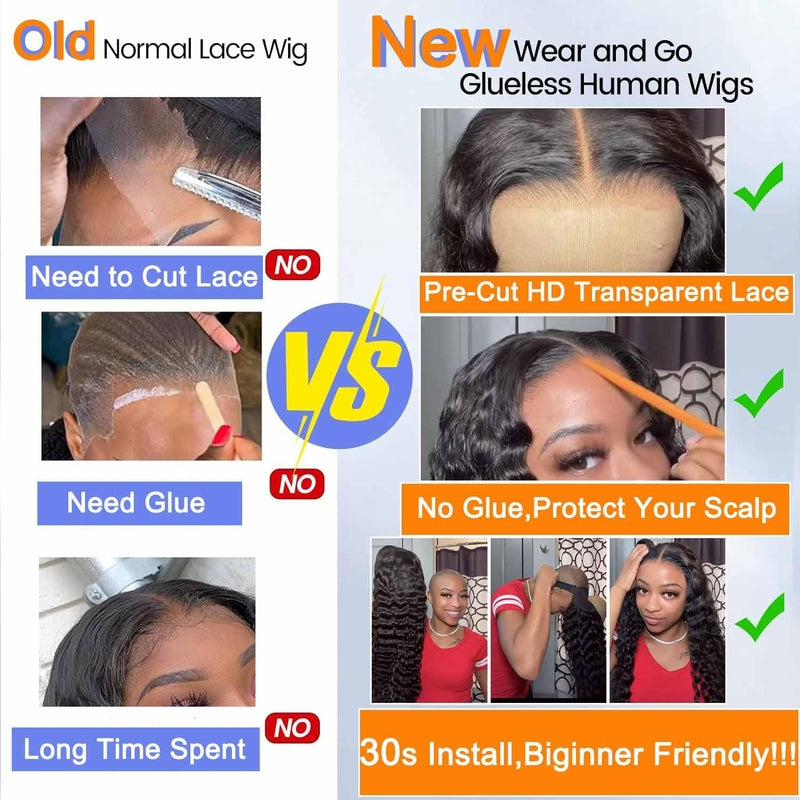 [Flash Sale] Deep Wave HD Lace Wigs Pre Plucked Human Hair Lace Wig For Black Women