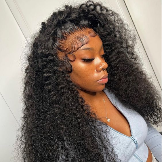 300% Density Bold Bounce Glueless Water Wave 13x4 HD Lace Front Wigs Transparent Lace Color Wig Plucked Hairline