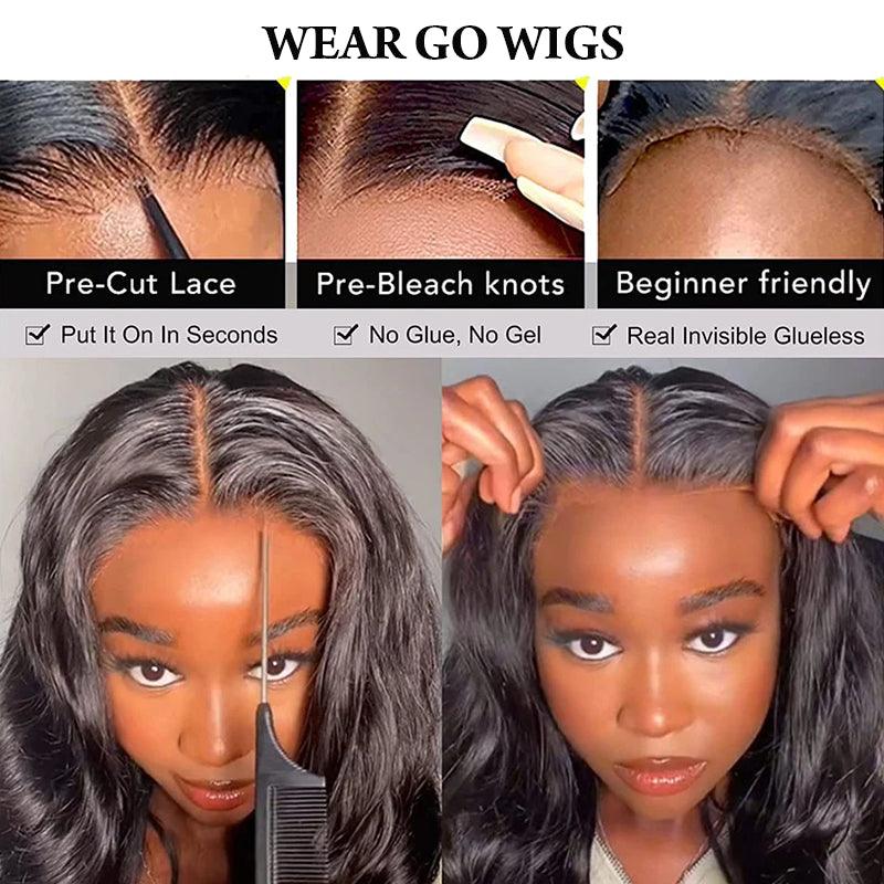 Firieya 7x5 HD Pre cut Lace Front Wig Glueless Body Wave Wig Pre Plucked Real HD Lace Human Hair Wigs