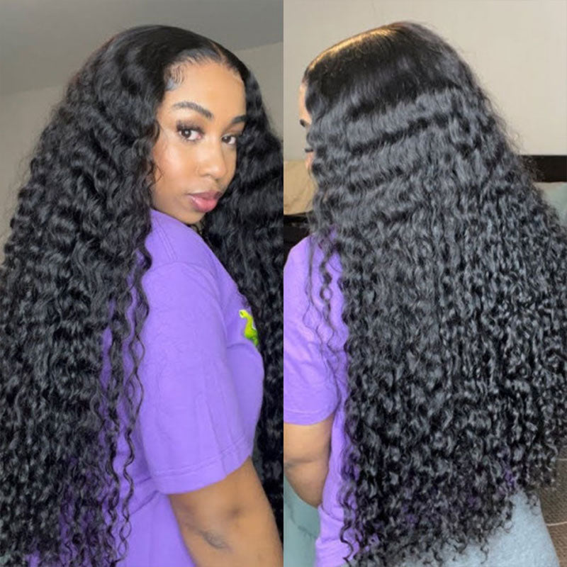 Firieya 7x5 HD Lace Front Wig Deep Wave Wig Pre Plucked Real HD Lace Human Hair Wigs