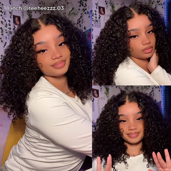 Firieya 9x6 Transparent Lace Kinky Curly Wig Pre Front Wig Pre Plucked Real HD Lace Human Hair Wigs