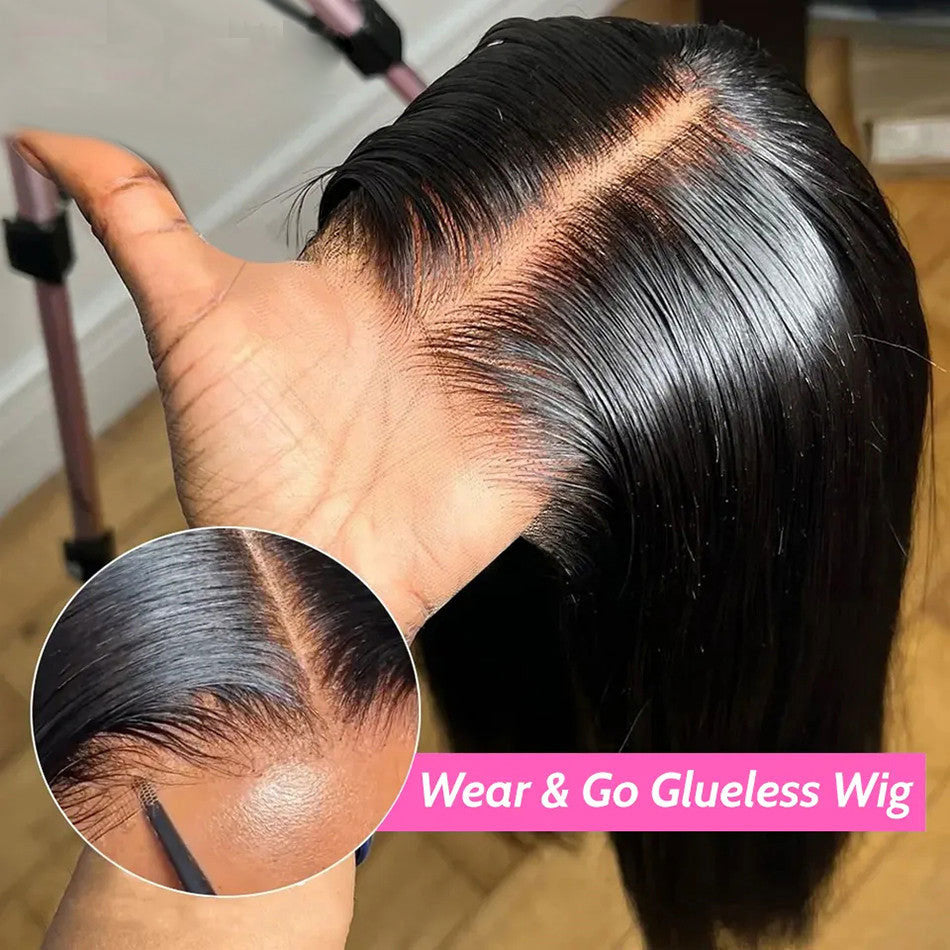 Firieya 9x6 Upgrade HD Lace Straight Wig Crystal Clear Lace Human Hair Wigs With Pre Plucked Natural Hairline