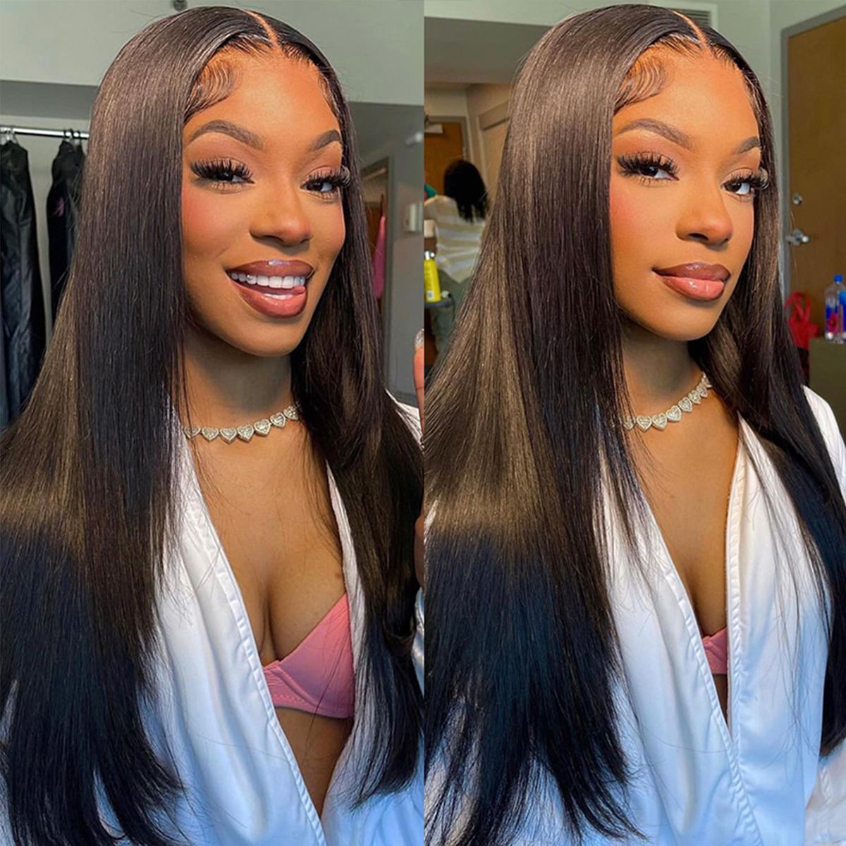 Firieya 9x6 Upgrade HD Lace Straight Wig Crystal Clear Lace Human Hair Wigs With Pre Plucked Natural Hairline