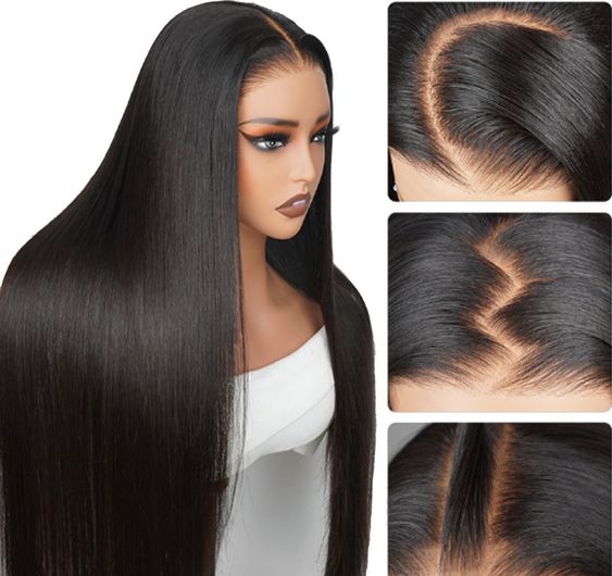 Firieya 7x5 Upgrade HD Lace Straight Wig Crystal Clear Lace Human Hair Wigs With Pre Plucked Natural Hairline