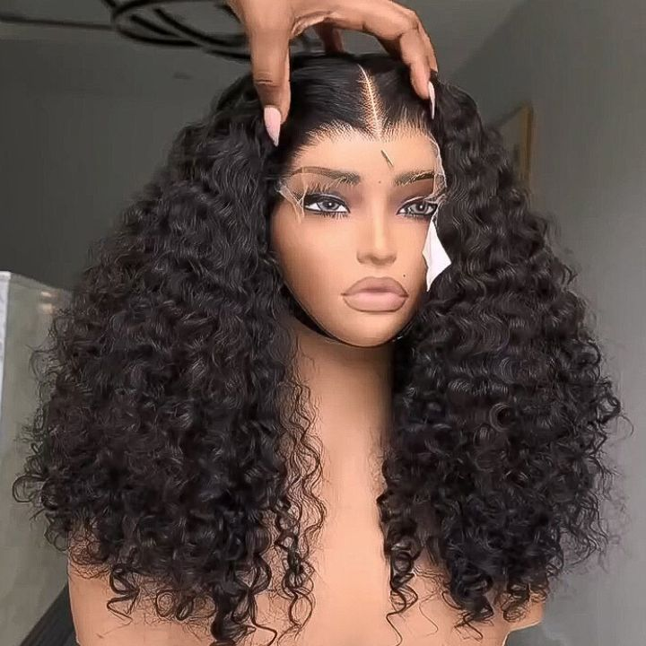 300% Density Bold Bounce Glueless Water Wave 13x4 HD Lace Front Wigs Transparent Lace Color Wig Plucked Hairline