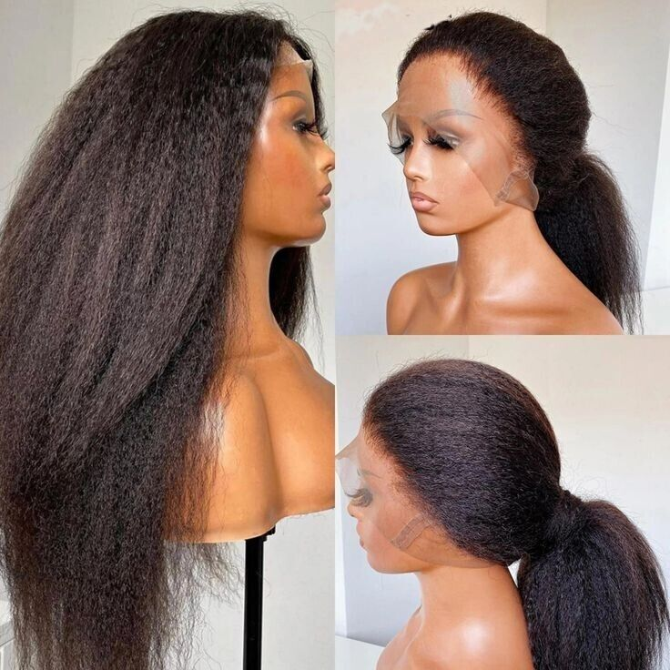 Firieya 360 HD Transparent Lace Frontal Wigs Yaki Straight Human Hair Wigs For Women