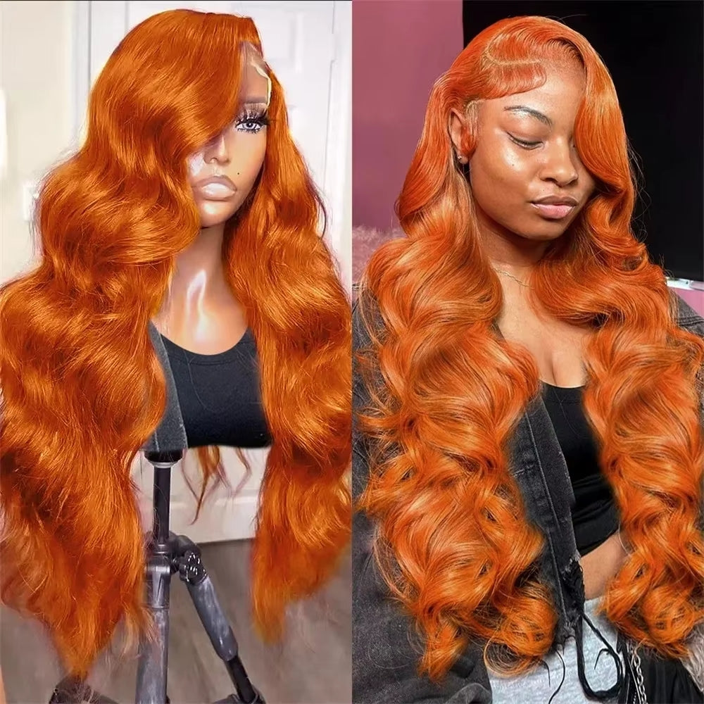 Firieya Ginger Orange 13x6 Lace Front Wigs Body Wave Human Hair Lace Frontal Wigs HDLace Wig For Women