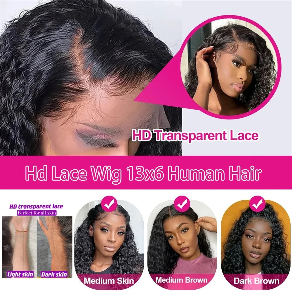 300% Density Bold Bounce Body Wave Hair 13x4 HD Transparent Lace Front Wigs Body Wave Human Hair Glueless Frontal Wig For Women