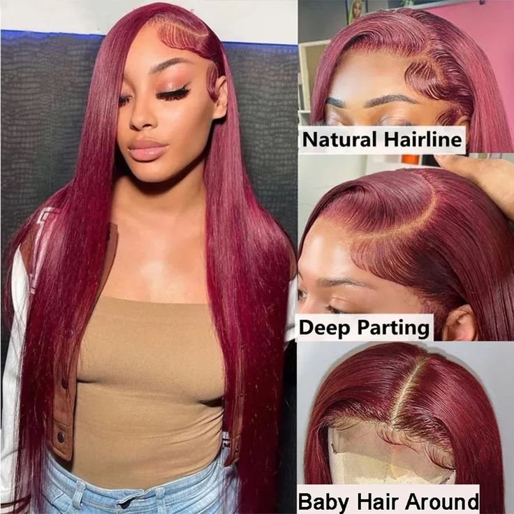 2 Wigs = $279 | 26" 13x4 Straight #99J Colored Wig & 24" 13x4 #99J Jerry Curly Wig