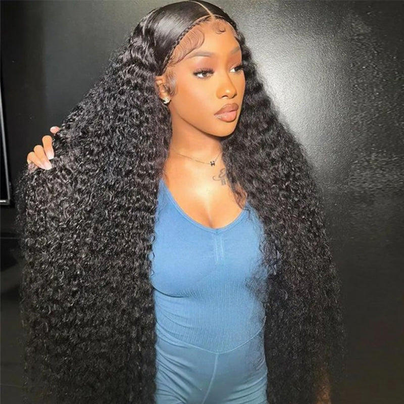 Firieya Undetectable 13X6 Transparent Lace Front Wigs Deep Curly Wigs Pre plucked Hairline