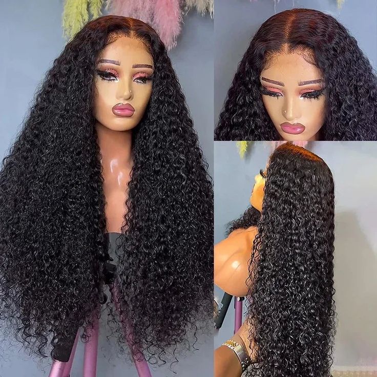 Firieya 7x5 Transparent Lace Kinky Curly Wig Pre Front Wig Pre Plucked Real HD Lace Human Hair Wigs